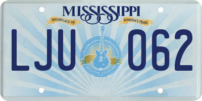 MS license plate LJU062