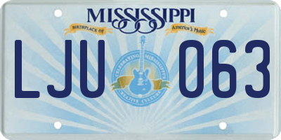 MS license plate LJU063