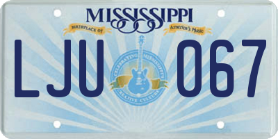 MS license plate LJU067