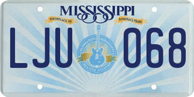 MS license plate LJU068