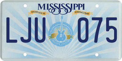 MS license plate LJU075