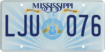 MS license plate LJU076