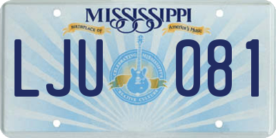 MS license plate LJU081