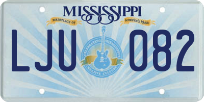 MS license plate LJU082