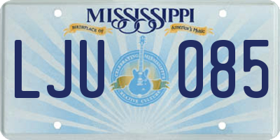 MS license plate LJU085