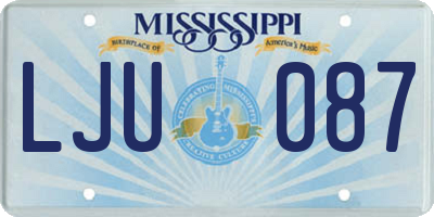 MS license plate LJU087