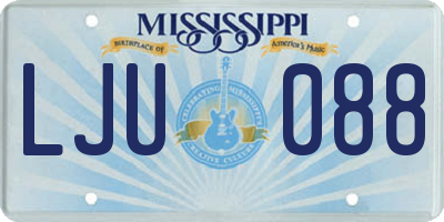 MS license plate LJU088