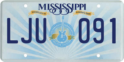 MS license plate LJU091