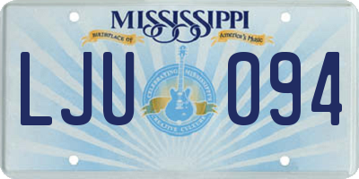 MS license plate LJU094