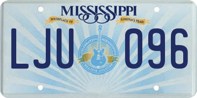 MS license plate LJU096