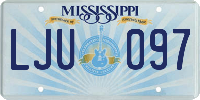 MS license plate LJU097