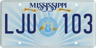 MS license plate LJU103
