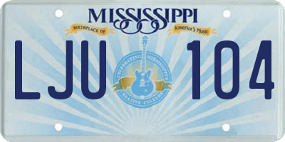 MS license plate LJU104