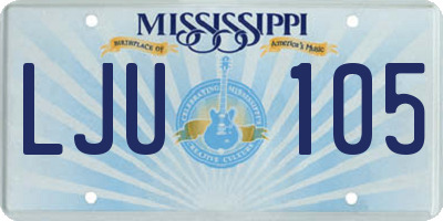 MS license plate LJU105