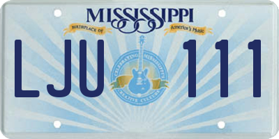MS license plate LJU111