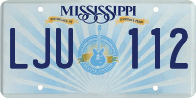MS license plate LJU112