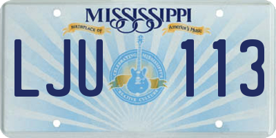 MS license plate LJU113