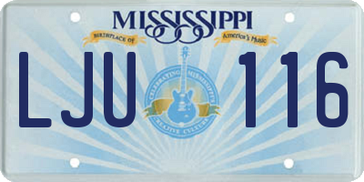 MS license plate LJU116