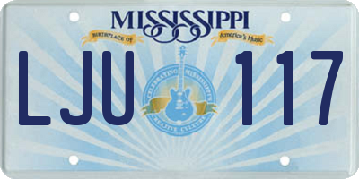 MS license plate LJU117