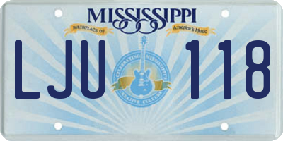 MS license plate LJU118