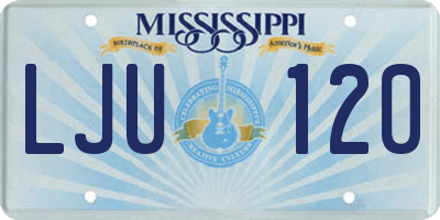 MS license plate LJU120