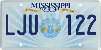 MS license plate LJU122
