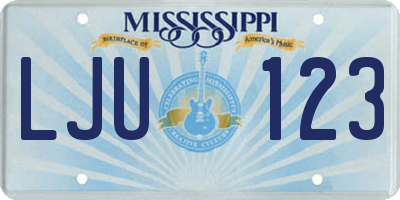 MS license plate LJU123