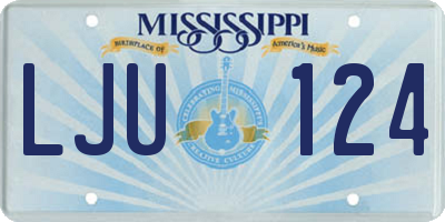 MS license plate LJU124