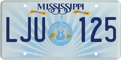 MS license plate LJU125