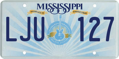 MS license plate LJU127