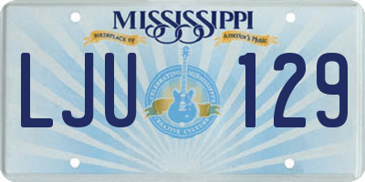 MS license plate LJU129