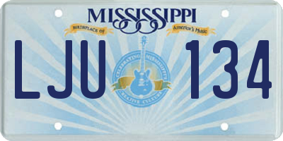 MS license plate LJU134