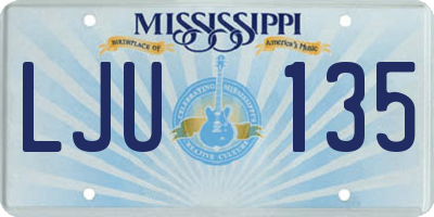 MS license plate LJU135