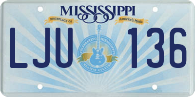 MS license plate LJU136