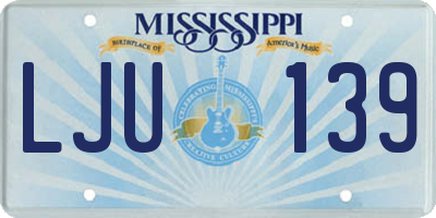 MS license plate LJU139