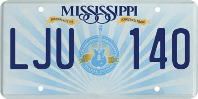 MS license plate LJU140