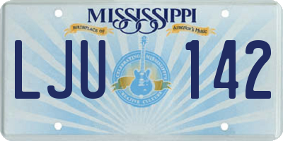 MS license plate LJU142