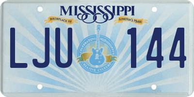 MS license plate LJU144