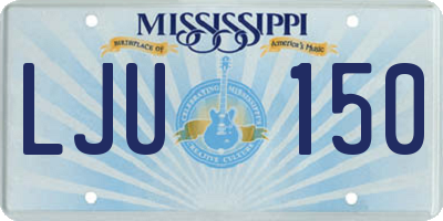 MS license plate LJU150