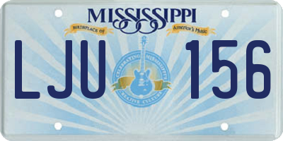 MS license plate LJU156