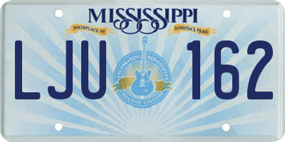 MS license plate LJU162