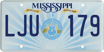 MS license plate LJU179