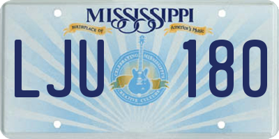 MS license plate LJU180