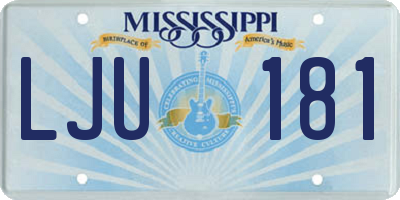 MS license plate LJU181