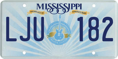 MS license plate LJU182