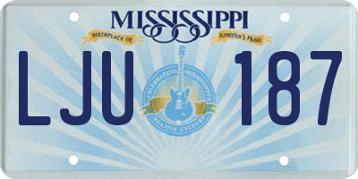 MS license plate LJU187