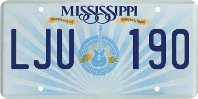 MS license plate LJU190