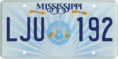 MS license plate LJU192