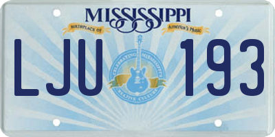 MS license plate LJU193
