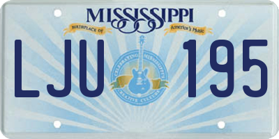 MS license plate LJU195